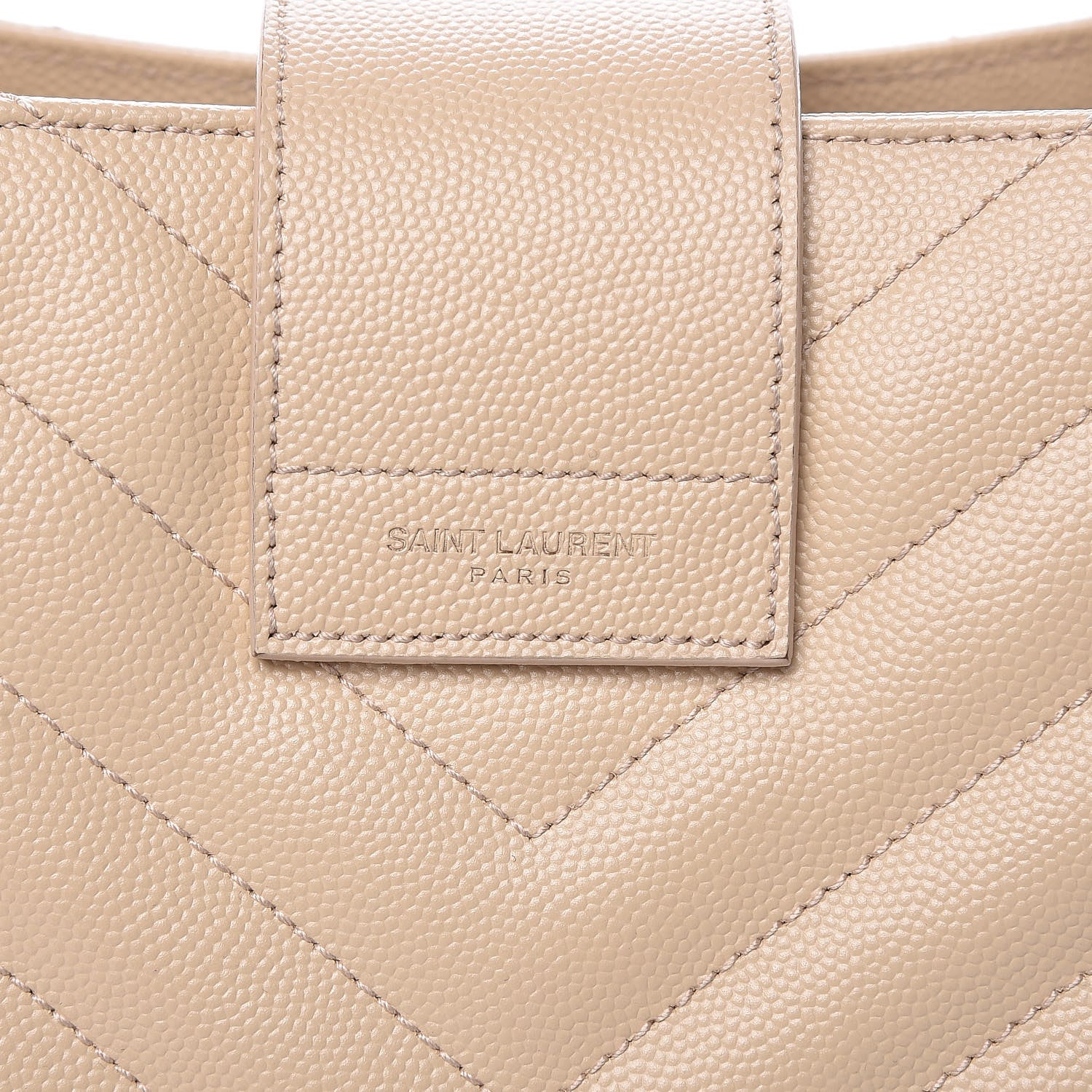 Saint Laurent Grain De Poudre Matelasse Chevron Monogram Shopping Bag Nude Powder 6 of 12