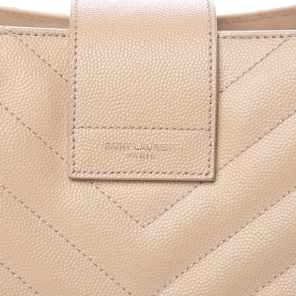 Saint Laurent Grain De Poudre Matelasse Chevron Monogram Shopping Bag Nude Powder 6 of 12