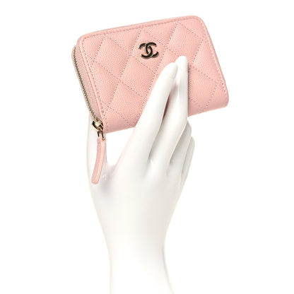 Chanel Caviar Quilted Zip Coin Purse Light Pink 2 of 8