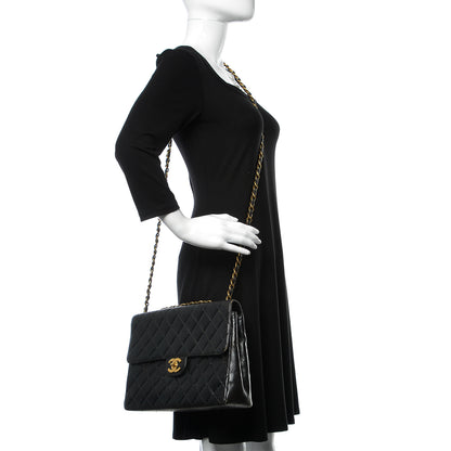 Chanel Lambskin Quilted Jumbo Single Flap Black 2 of 19