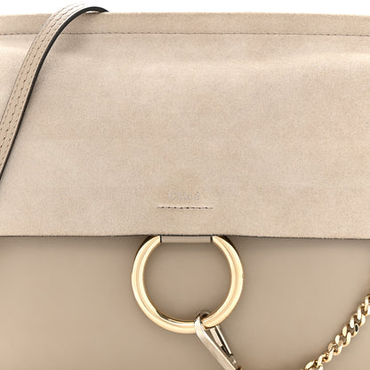 Chloe Calfskin Suede Medium Faye Shoulder Bag Motty Grey 7 of 11