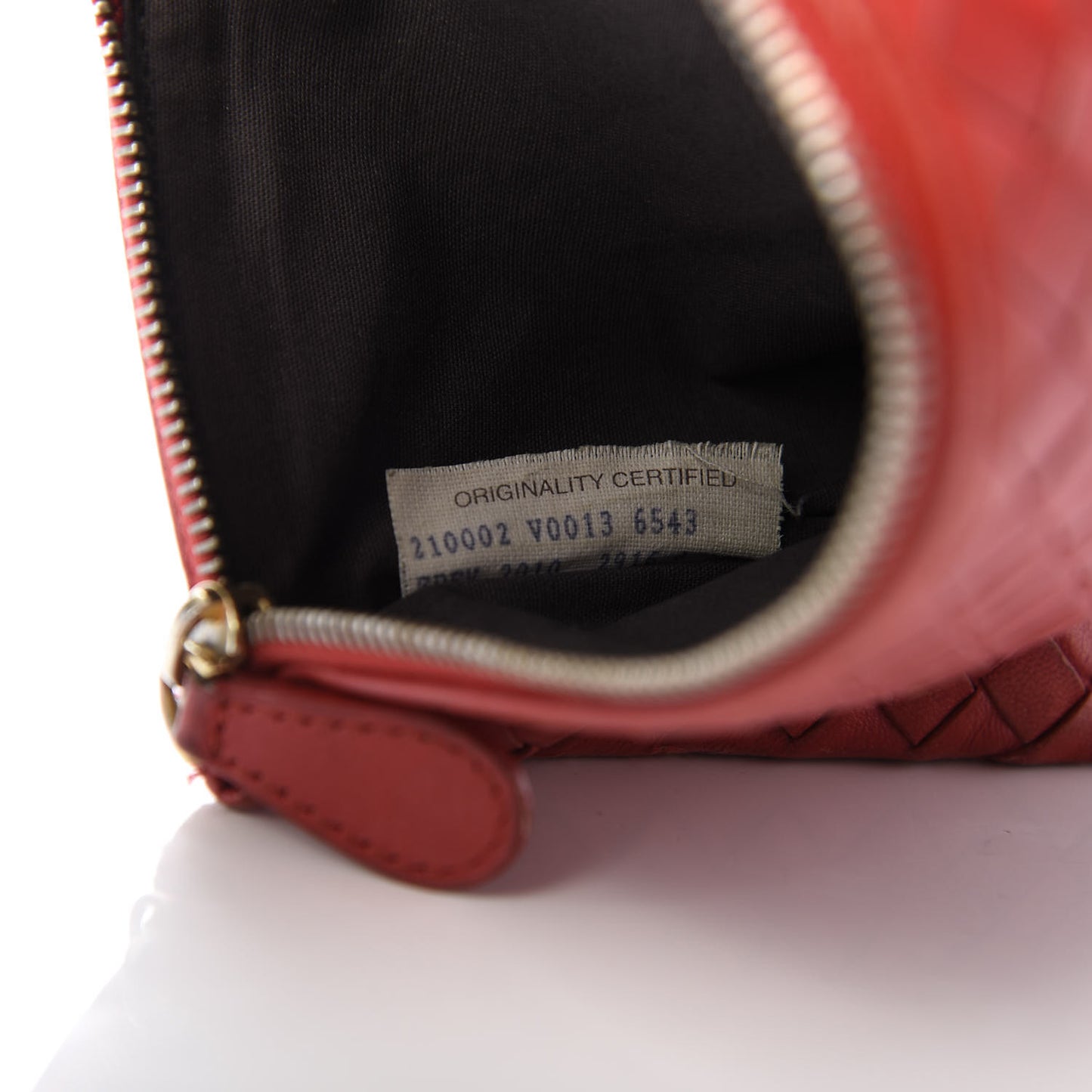Nappa Intrecciato Double Zip Clutch Wallet Red