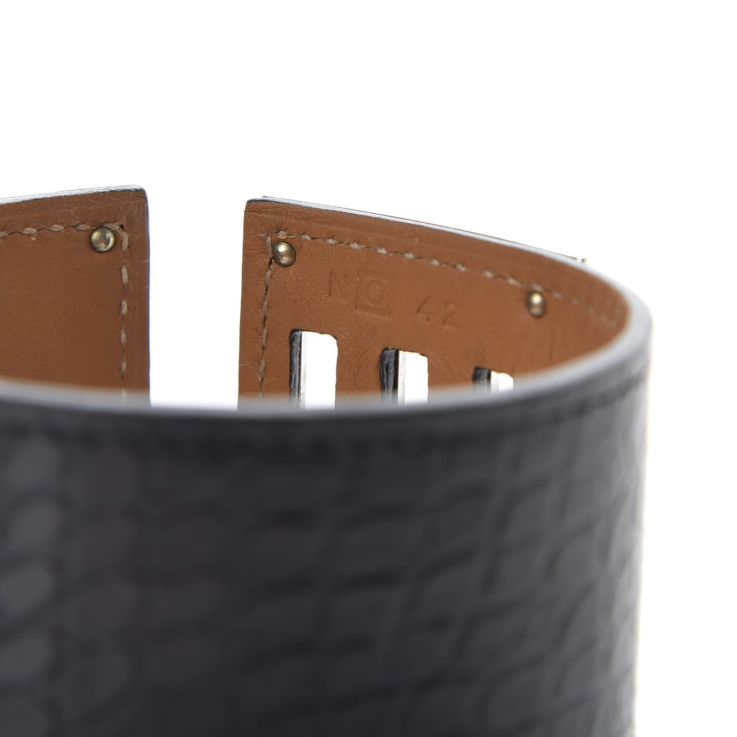Hermes Matte Alligator Kelly Dog Cuff Black 5 of 6