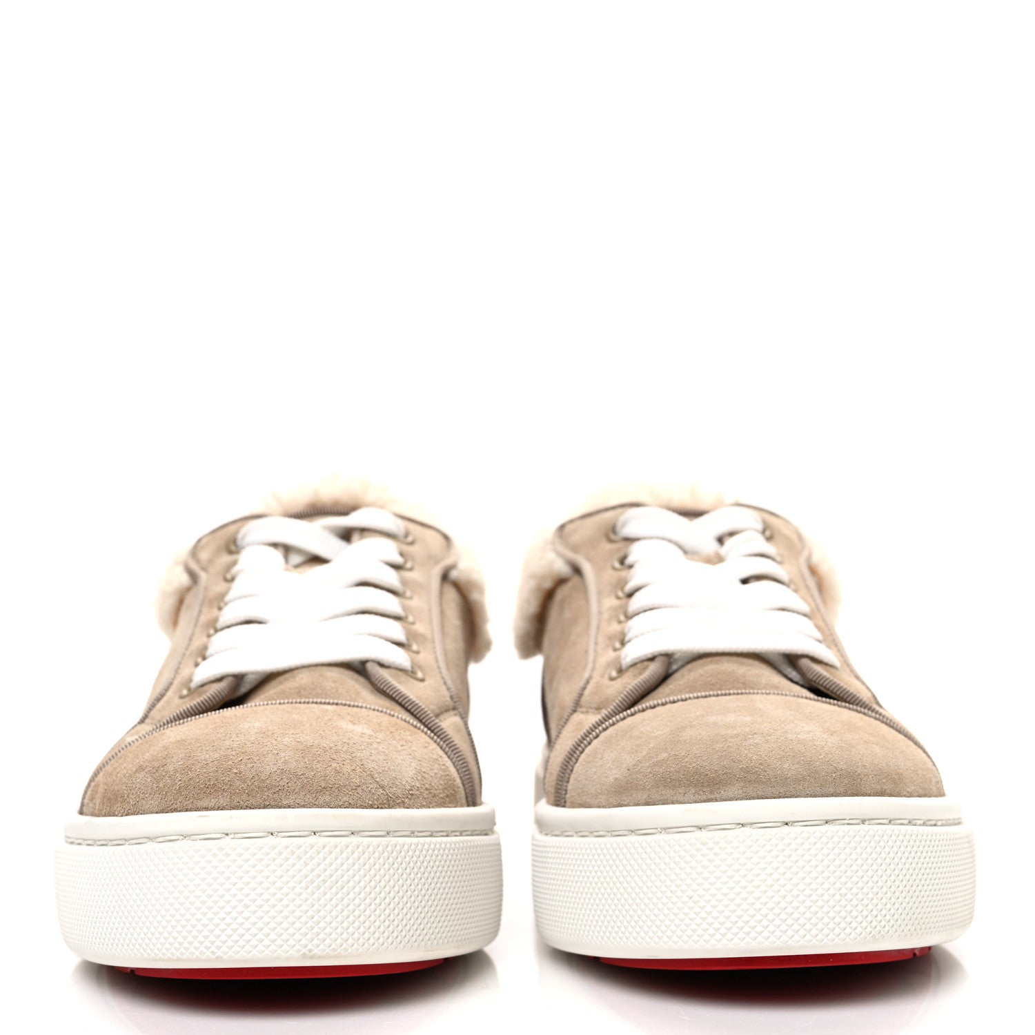 Christian Louboutin Suede Shearling Fun Vierissima Flat Sneakers 38 Atlas 3 of 9