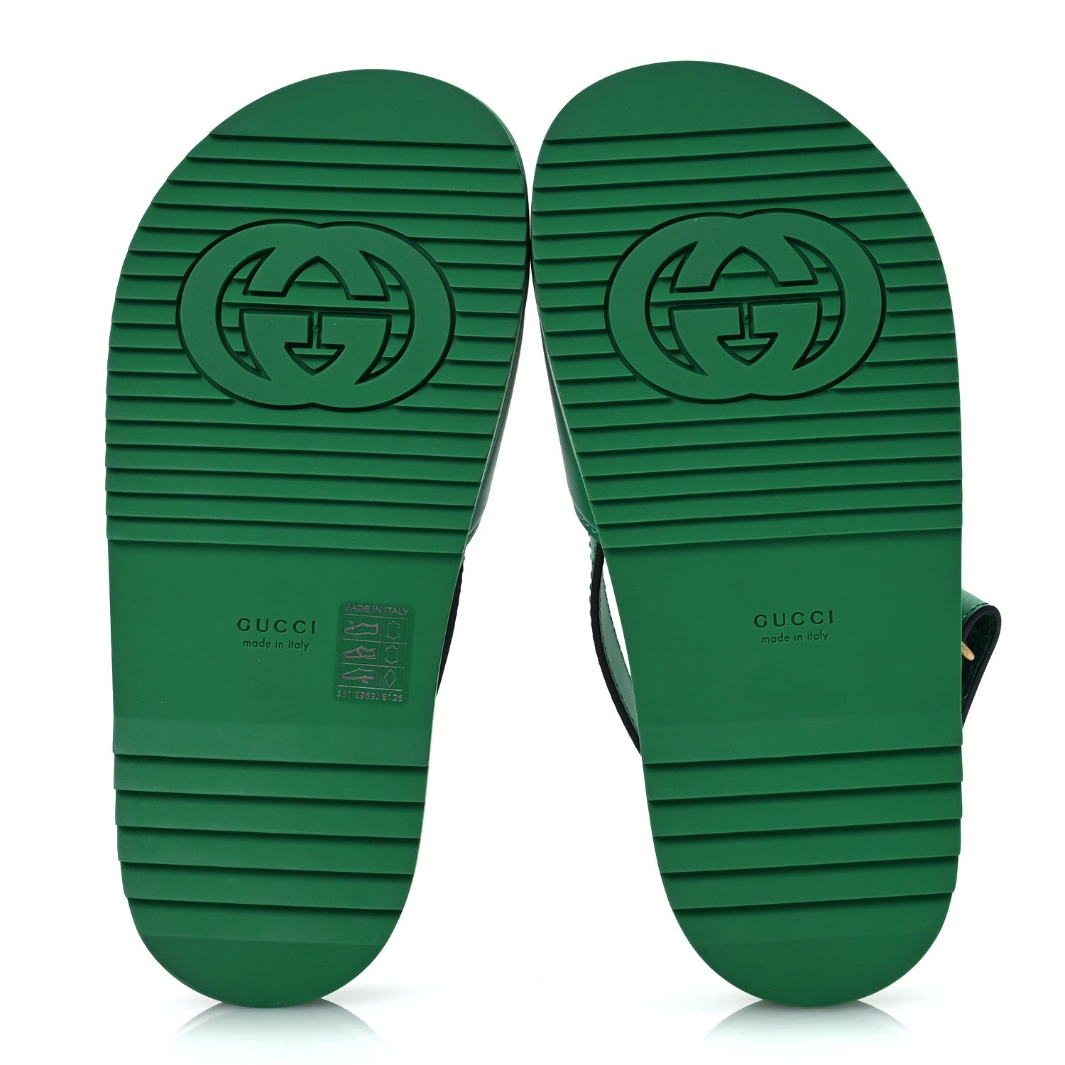 Gucci Calfskin Interlocking G Slingback Sandals 36.5 New Shamarock 7 of 10