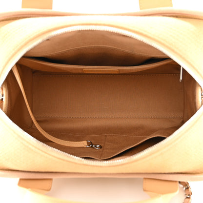Chanel Canvas Deauville Bowling Bag Beige 5 of 12