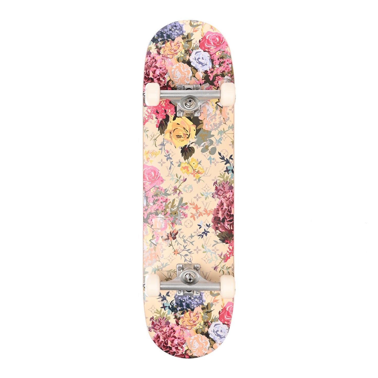 Monogram Flower Maple Wood Skateboard Pink