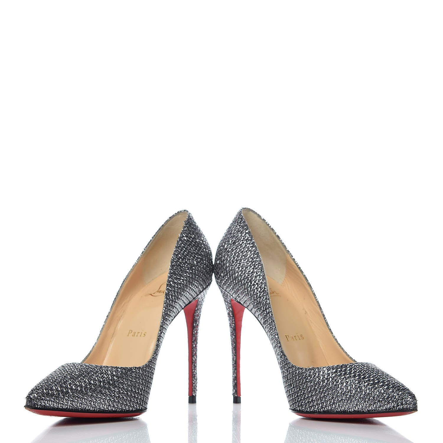 Christian Louboutin Glitter Diams Pigalle Follies 100 Pumps 36.5 Antic Silver 5 of 12