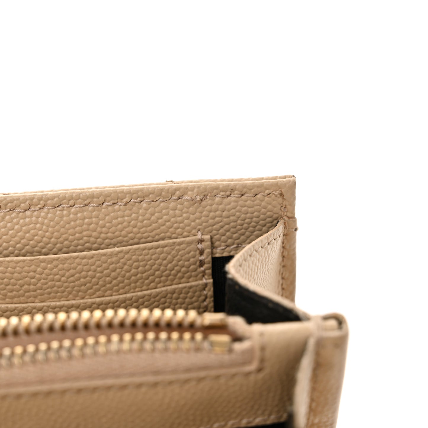 Grain De Poudre Matelasse Chevron Monogram Chain Wallet Deep Beige