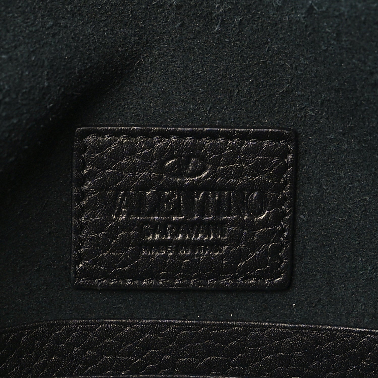 Valentino Garavani Pebbled Calfskin Rockstud Envelope Flat Wristlet Pouch Black 6 of 7