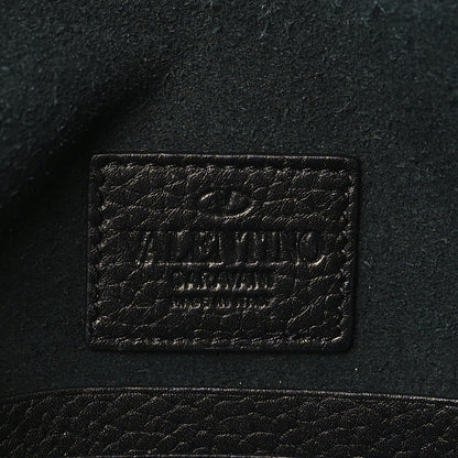 Valentino Garavani Pebbled Calfskin Rockstud Envelope Flat Wristlet Pouch Black 6 of 7