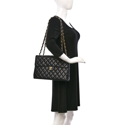 Chanel Lambskin Quilted Jumbo Single Flap Black 2 of 10