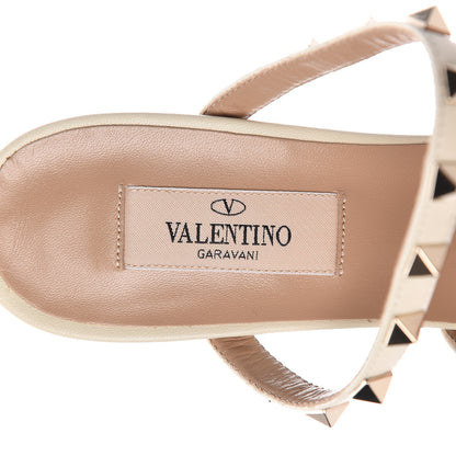Valentino Garavani Calfskin Rockstud 60mm Caged Slide Sandals 38 Light Ivory 8 of 9