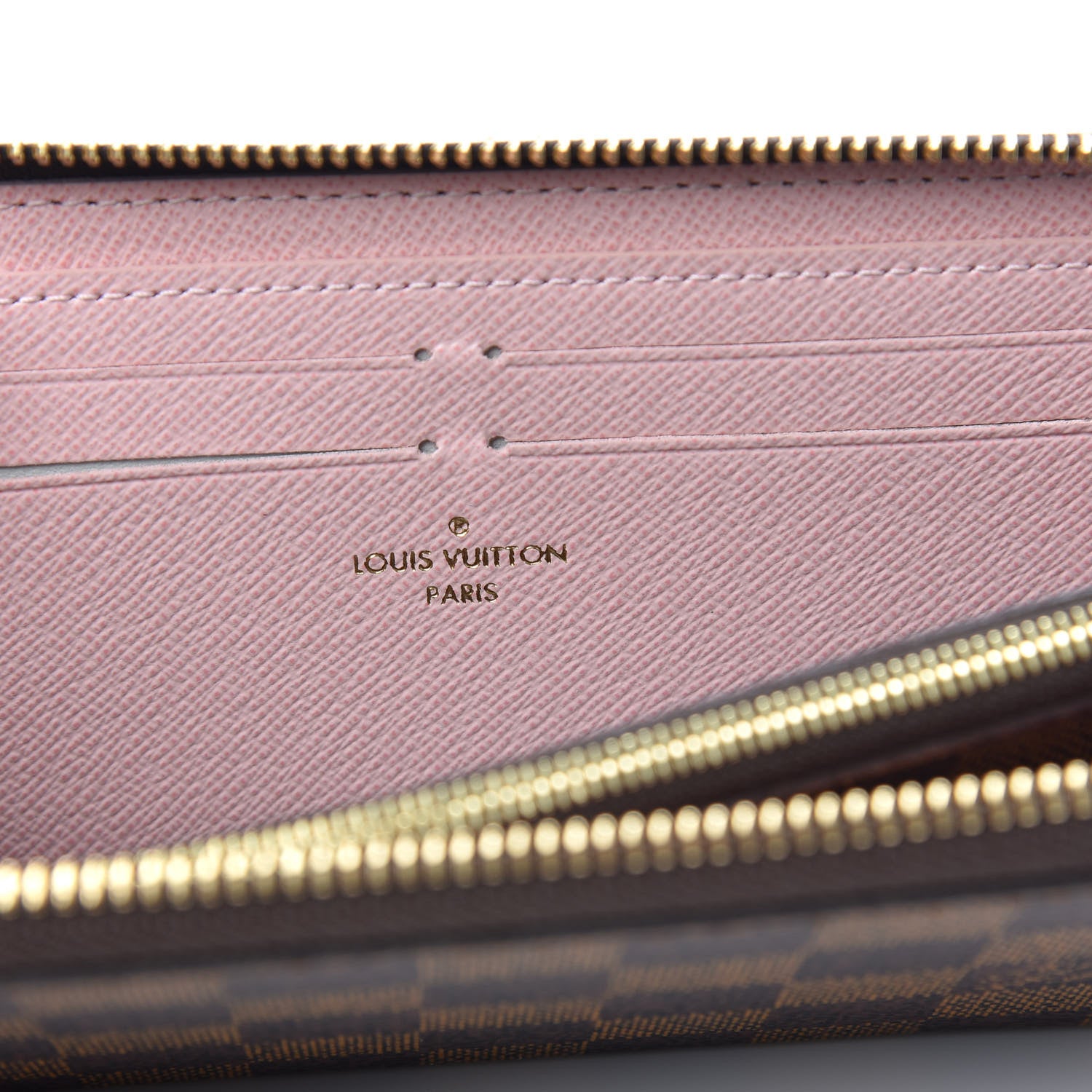 Louis Vuitton Damier Ebene Clemence Wallet Rose Ballerine 6 of 9