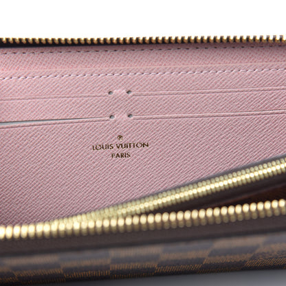 Louis Vuitton Damier Ebene Clemence Wallet Rose Ballerine 6 of 9