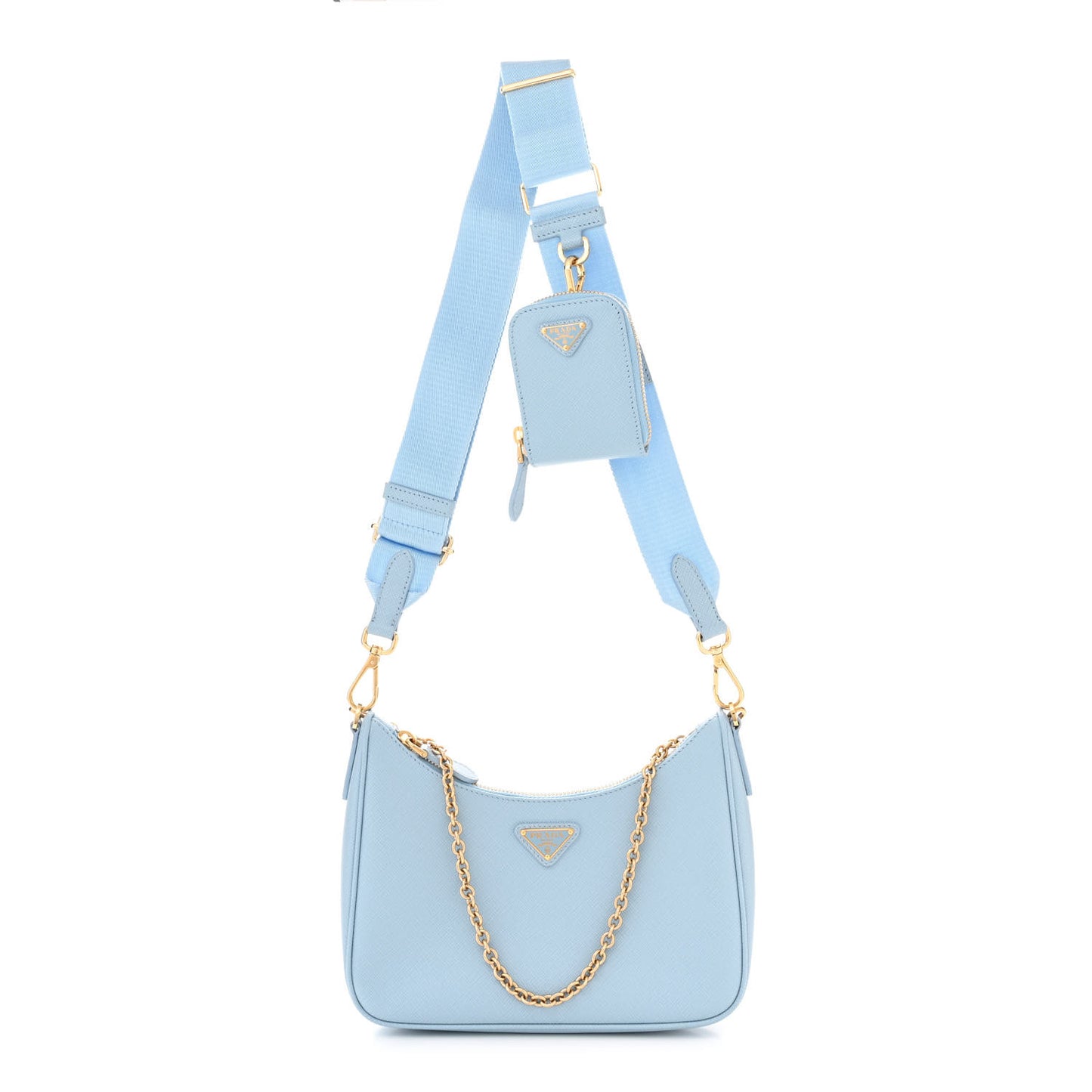 Saffiano Re-Edition 2005 Shoulder Bag Celeste
