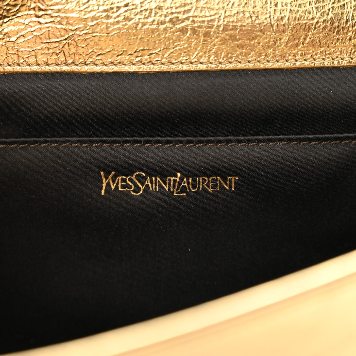 Metallic Calfskin Monogram Large Belle De Jour Clutch Gold