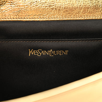 Saint Laurent Metallic Calfskin Monogram Large Belle De Jour Clutch Gold 6 of 11