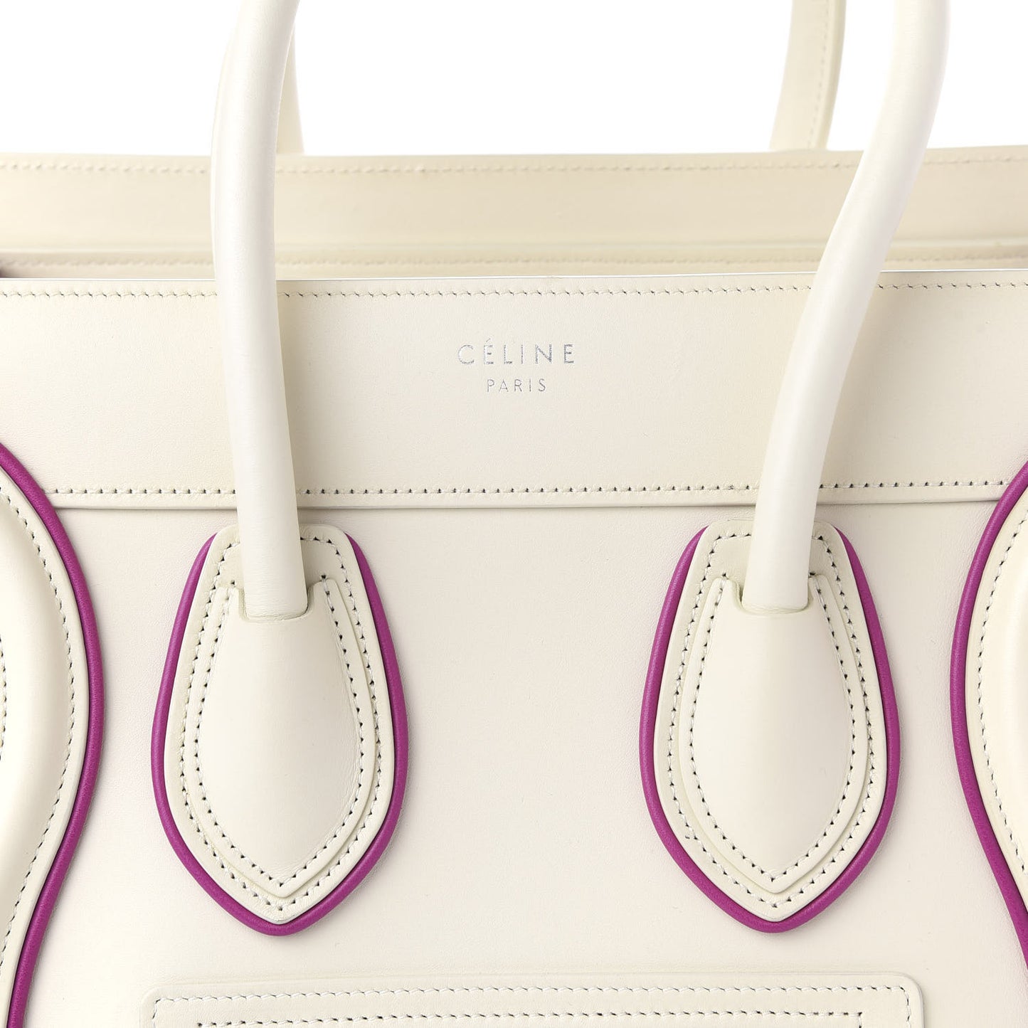 Smooth Calfskin Micro Luggage White Magenta