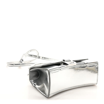 Balenciaga Mirror Calfskin Hourglass Top Handle Bag XS Silver 4 of 10