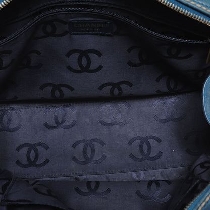 Chanel Leather Contrast Stitch Surpique Handbag Blue 5 of 6