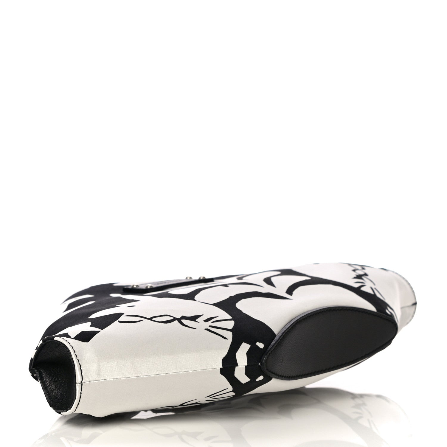 Alexander McQueen Silk Unicorn Print De Manta Clutch Black White 4 of 13