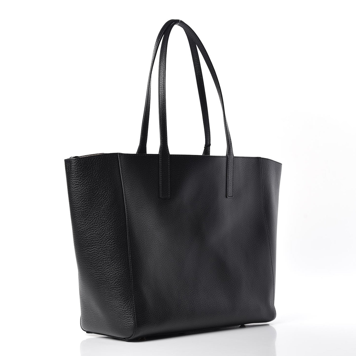 Grained Calfskin Medium Reversible Wandel Tote Black