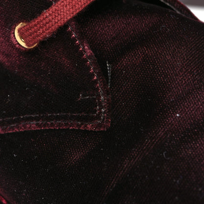 Chanel Velvet CC Lace Up Boots 41.5 Burgundy 9 of 10