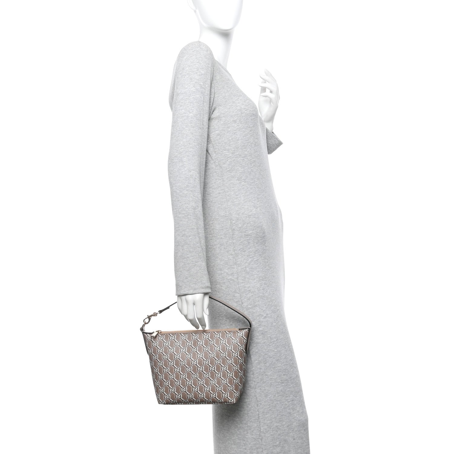 Gucci GG Shadow Monogram Super Mini Ophidia Shoulder Bag Taupe 2 of 9