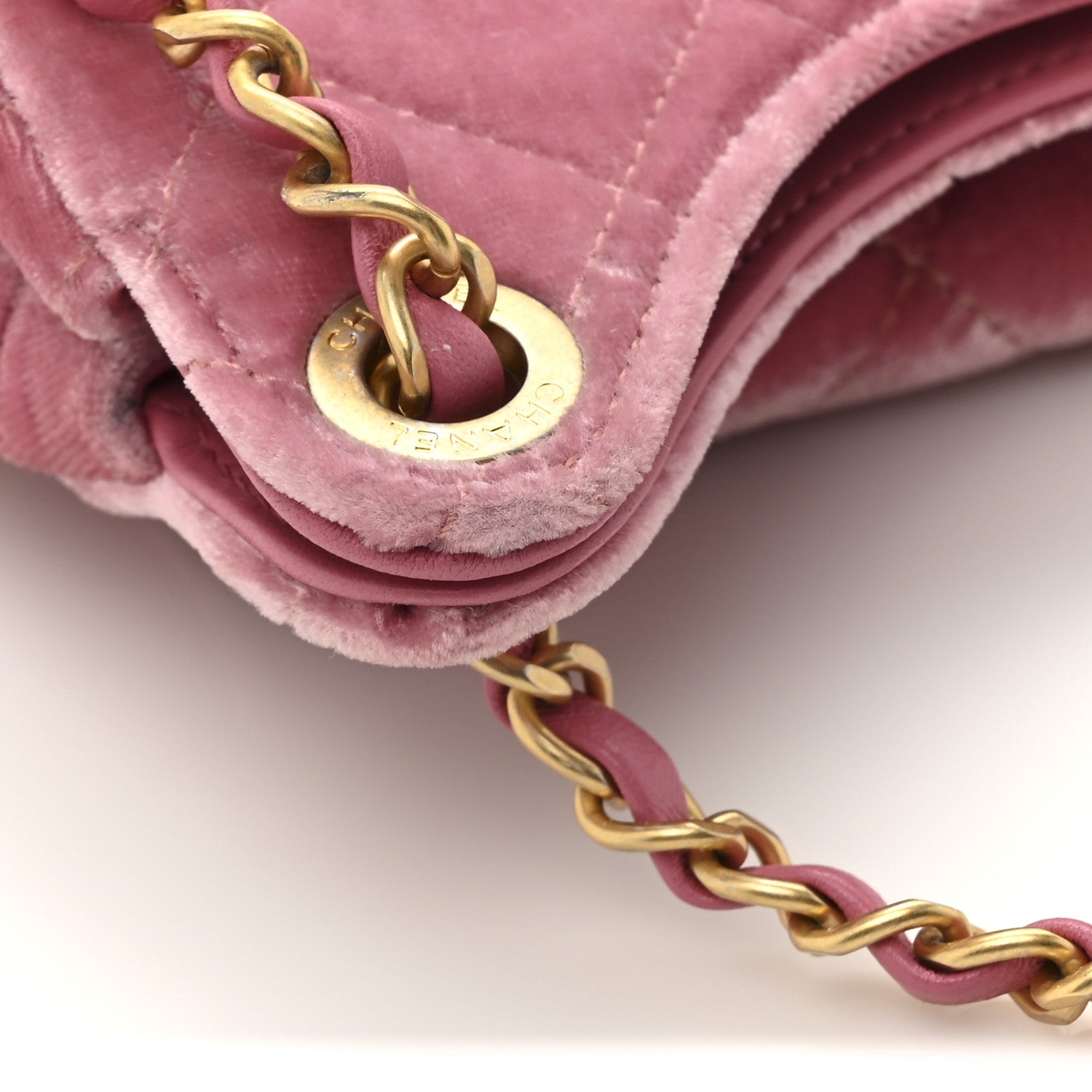 Chanel Velvet Quilted Small Wavy CC Hobo Pink 12 of 12