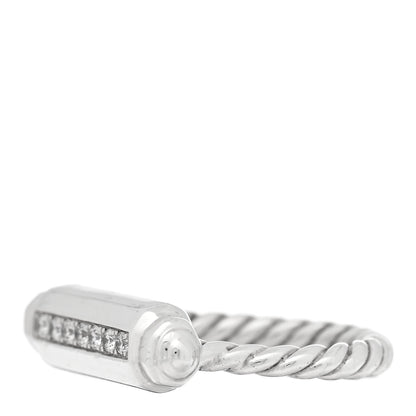 David Yurman Sterling Silver Diamond Lexington Barrel Ring 49 5 3 of 5