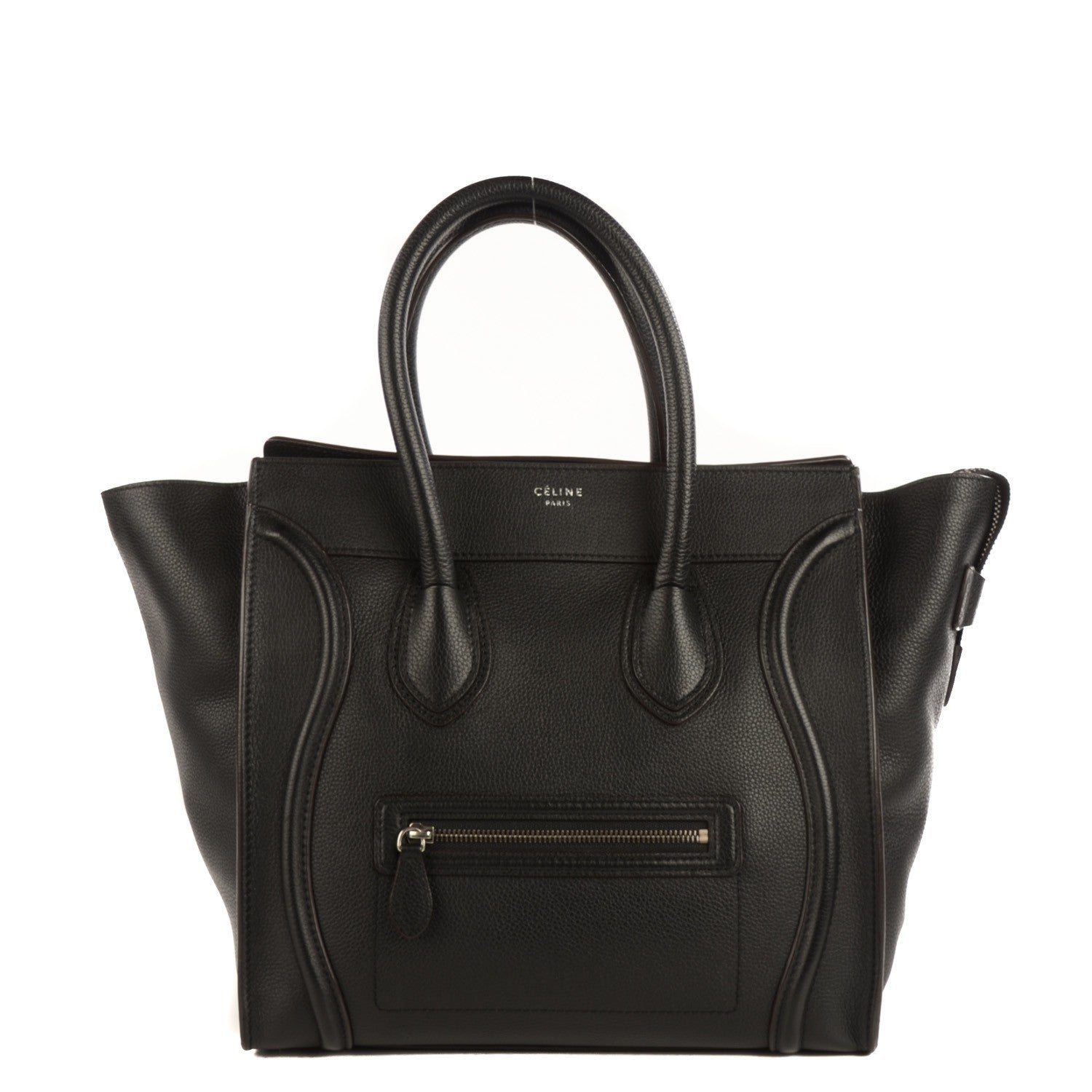 Celine Drummed Calfskin Mini Luggage Black 1 of 8