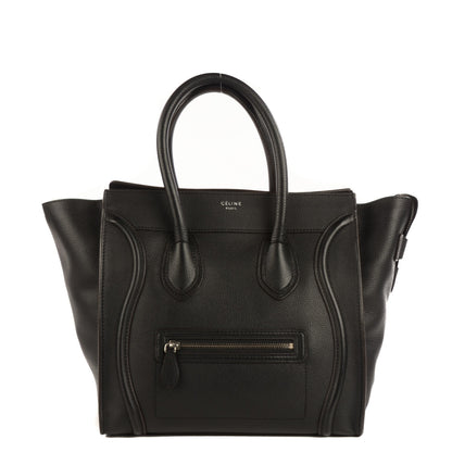 Celine Drummed Calfskin Mini Luggage Black 1 of 8