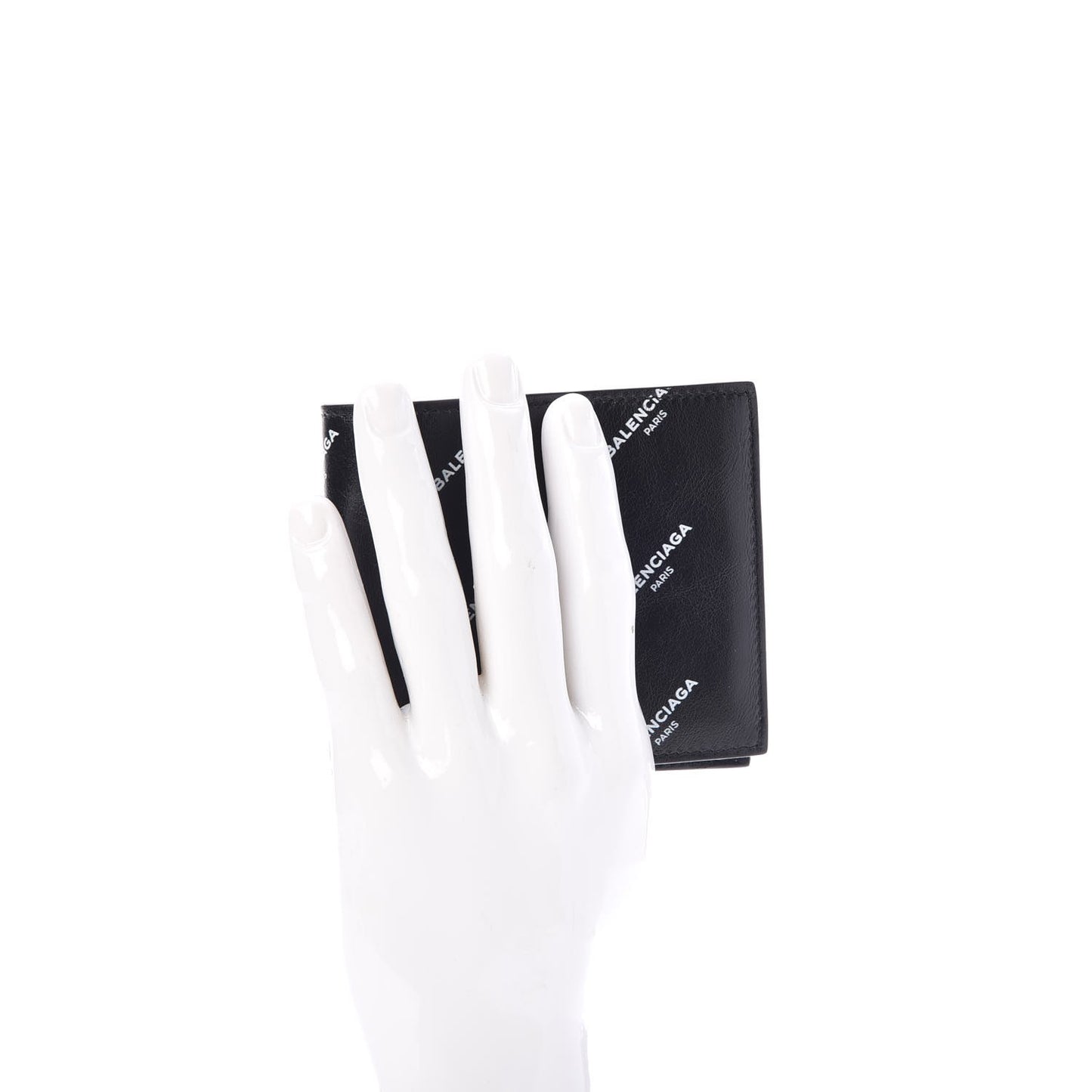 Lambskin Allover Logo Bi-Fold Wallet Black