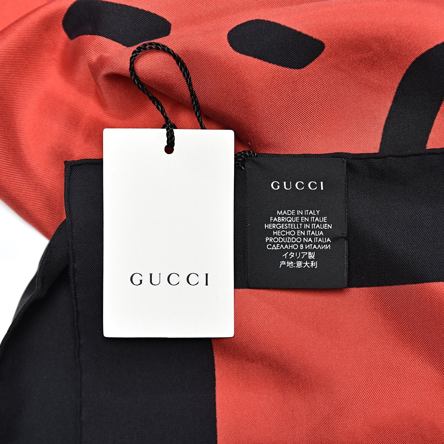 Gucci Silk GG Diamond Square Scarf Red 3 of 4