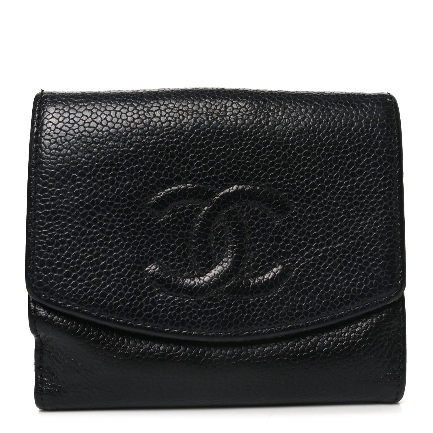 Chanel Caviar Timeless CC Compact French Wallet Black 1 of 9