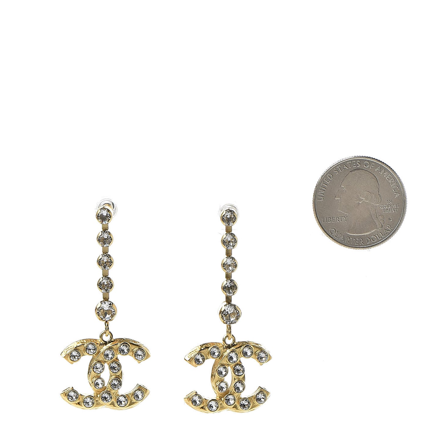 CC Crystal Drop Earrings Gold
