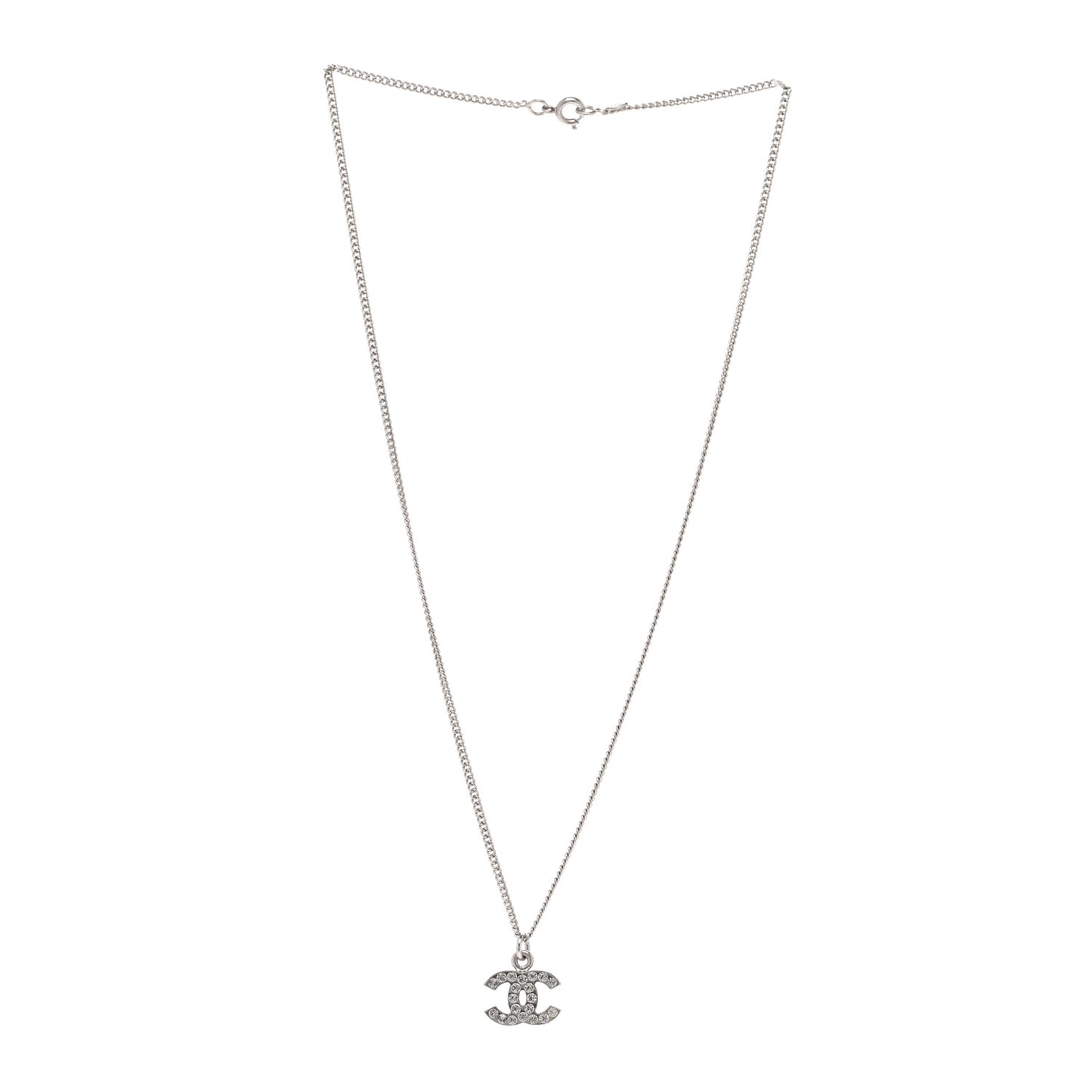 Crystal Timeless CC Necklace Silver