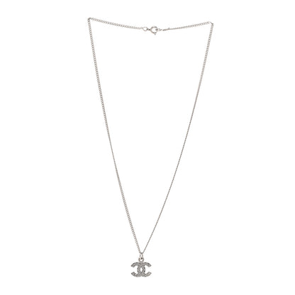 Chanel Crystal Timeless CC Necklace Silver 3 of 6