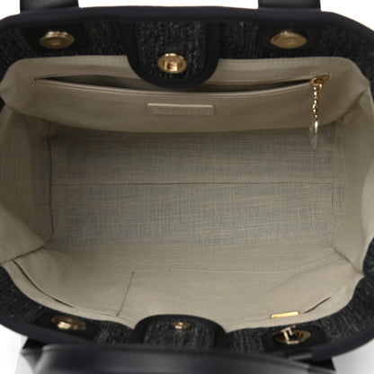 Chanel Denim Small Deauville Tote Dark Blue White 8 of 12