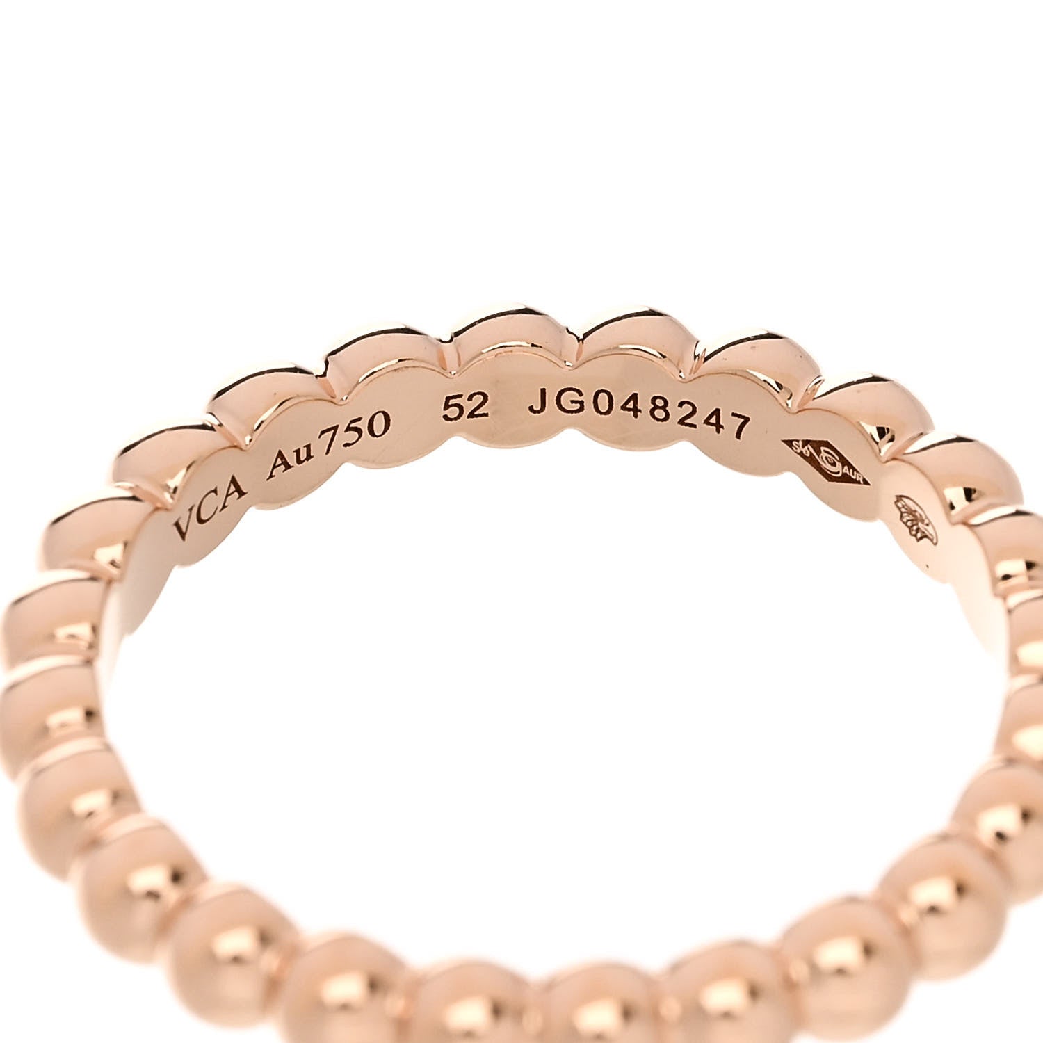 Van Cleef & Arpels 18K Rose Gold Small Perlee Ring 52 6 4 of 4