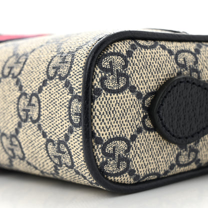 Gucci GG Supreme Monogram Textured Dollar Calfskin Web Mini Ophidia Shoulder Bag Beige Blue 10 of 13