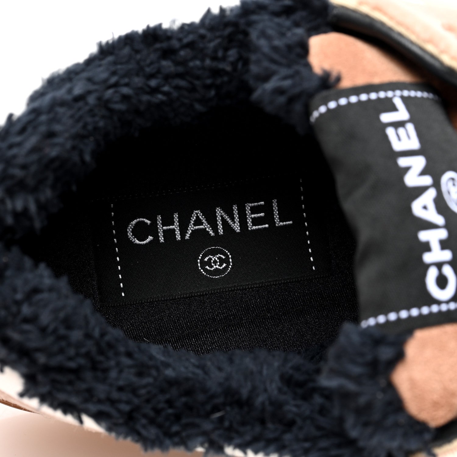 Chanel Fabric Suede Calfskin Logo Sneakers 38 Light Beige 7 of 7