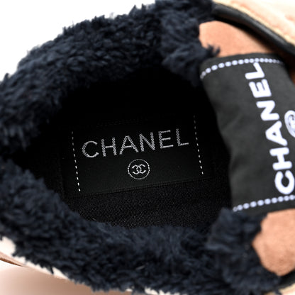 Chanel Fabric Suede Calfskin Logo Sneakers 38 Light Beige 7 of 7