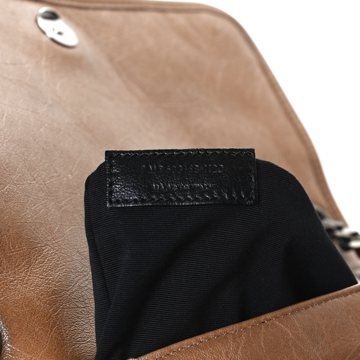 Crinkled Calfskin Matelasse Monogram Medium Niki Chain Satchel Natural Tan