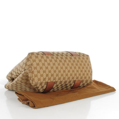Gucci Monogram Libeccio Bamboo Bar Medium Tote Brown 4 of 7
