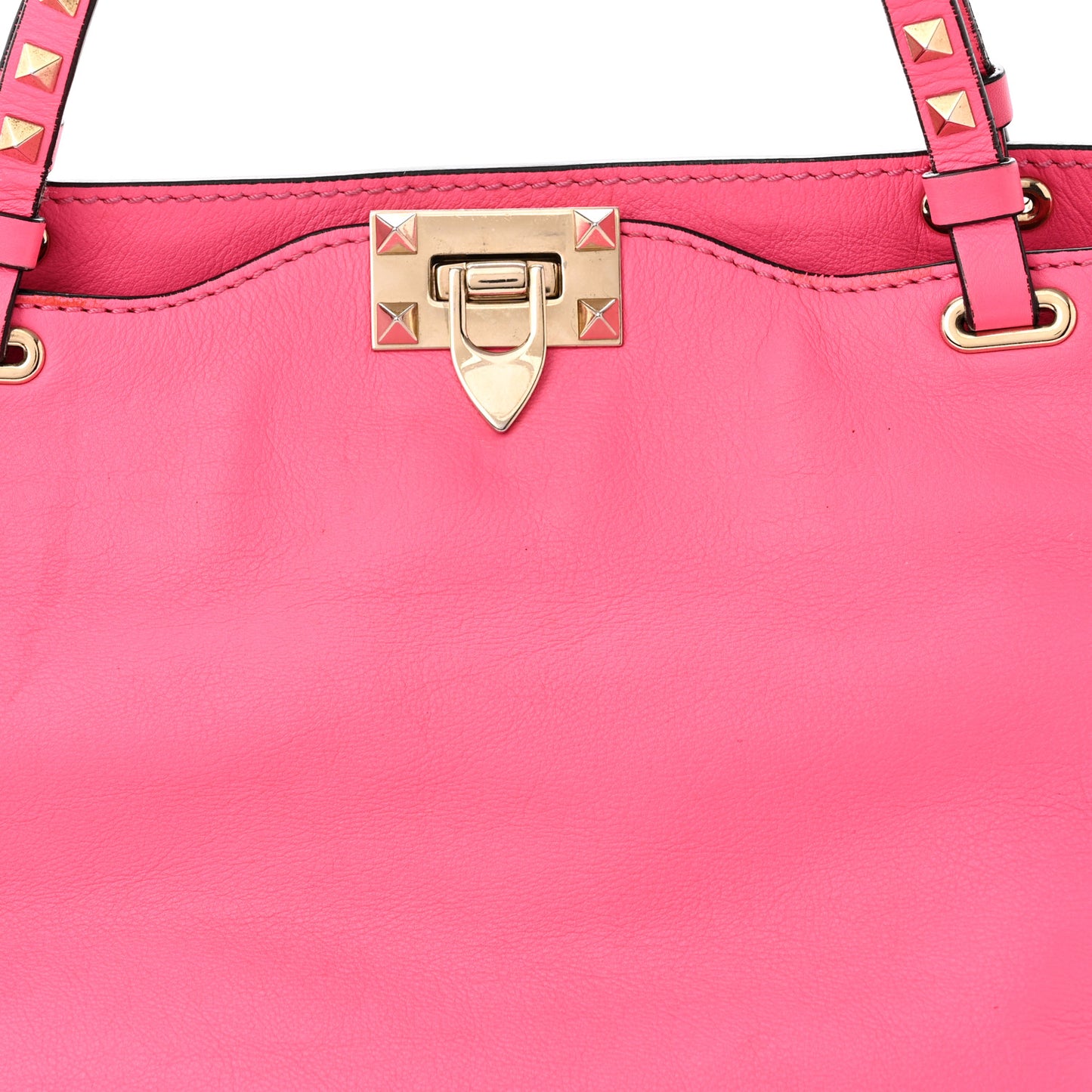 Vitello Medium Rockstud Tote Fuxia Fluo