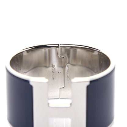 Hermes Enamel Extra Wide Clic Clac H Bracelet PM Bleu Nuit 4 of 7