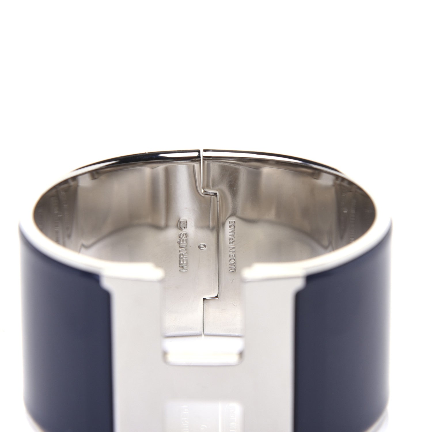 Hermes Enamel Extra Wide Clic Clac H Bracelet PM Bleu Nuit 4 of 7