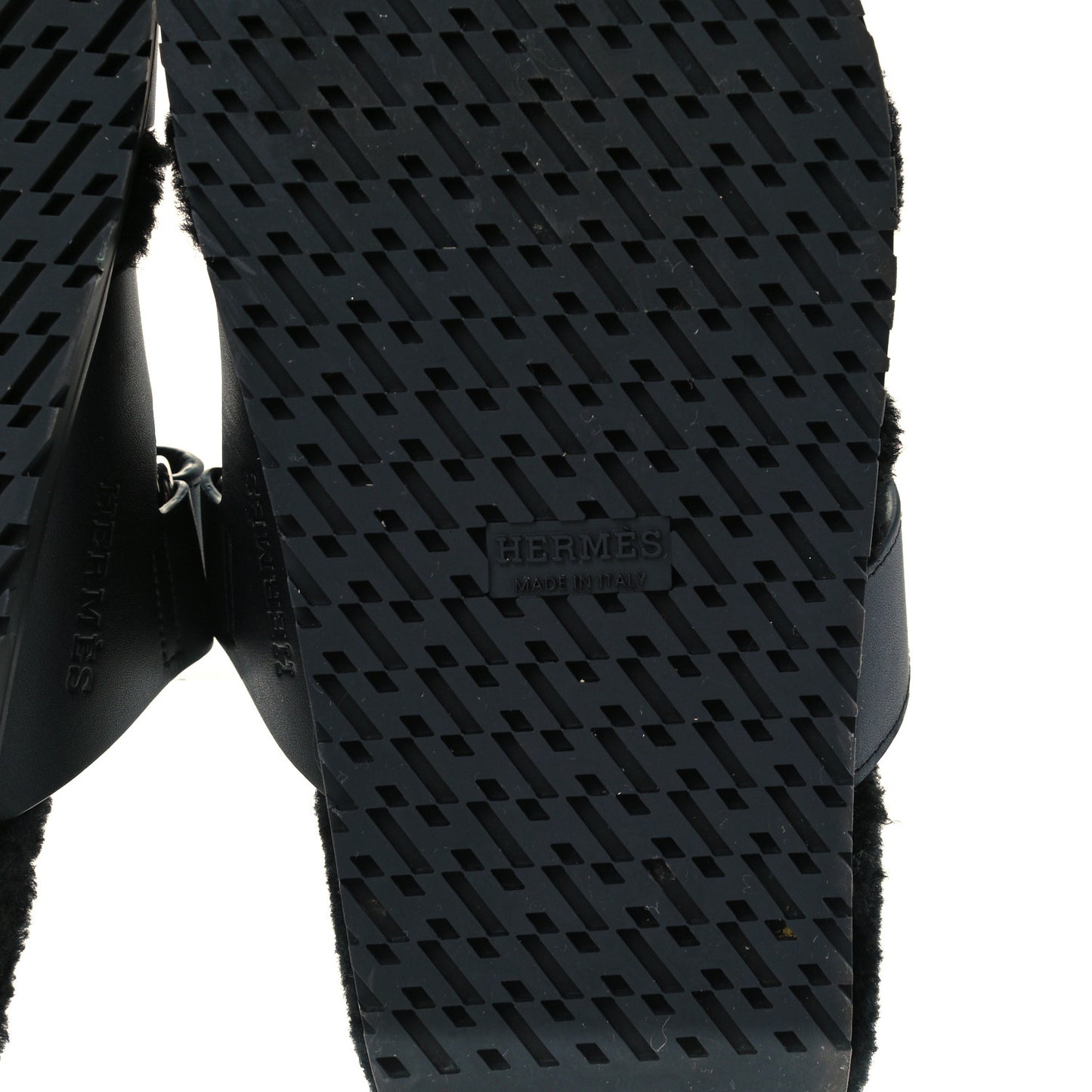 Calfskin Woolskin Womens Chypre Sandals 37 Black